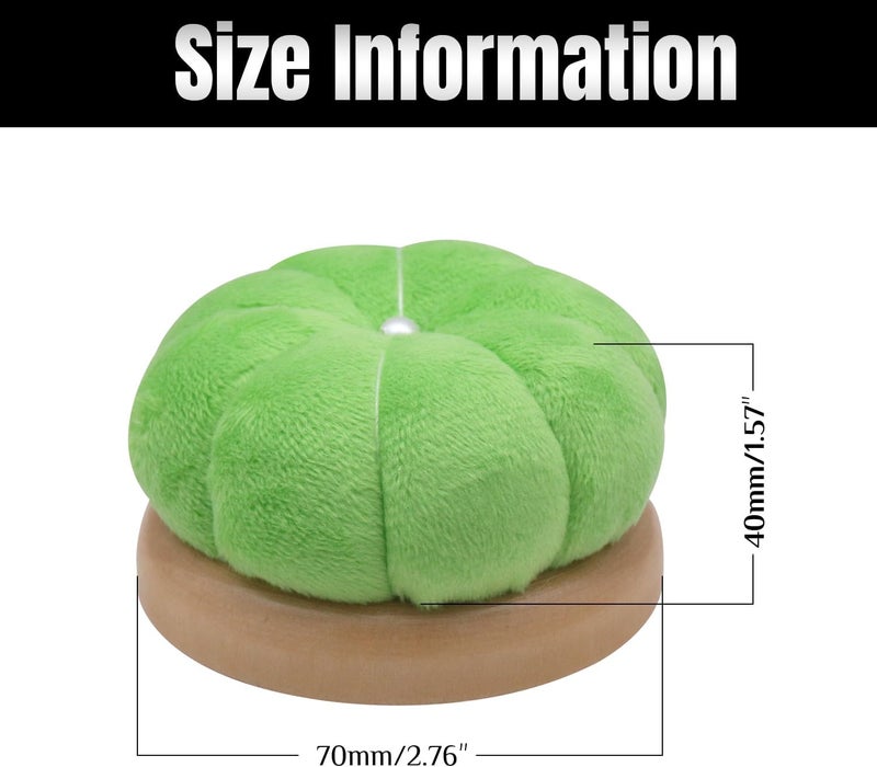 Uxney Pin Cushion,Wooden Sewing Pin Cushion Pincushion Needle Cushion for Sewing Quilting Needlework DIY Crafts(Green,2 PCS) - Image 2